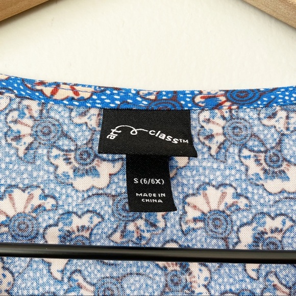 Art Class Blue Floral Mixed sprint Long Sleeve Romper - Picture 4 of 6